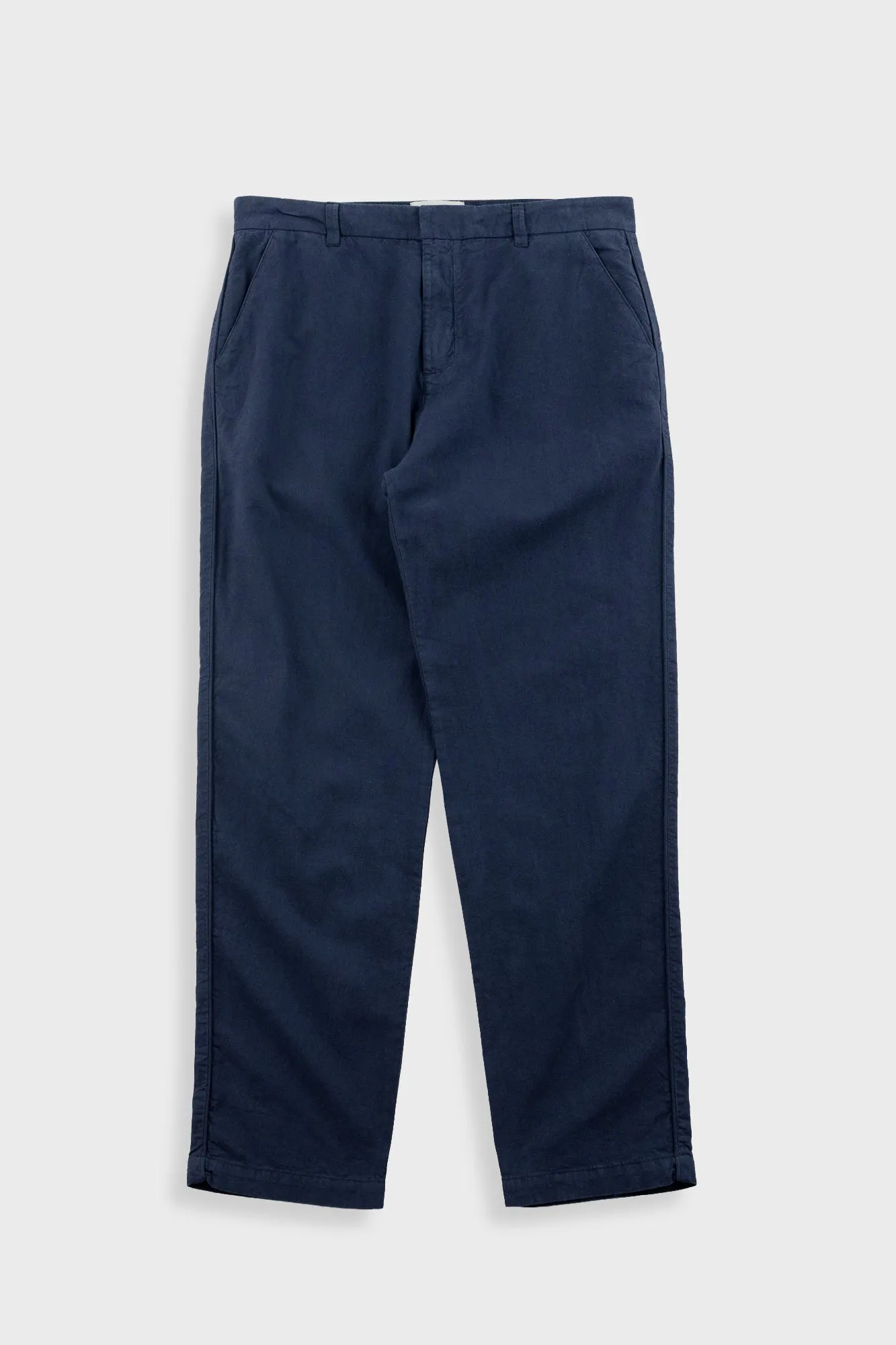 Fixed Waistband Cotton Linen Trouser - Dark Navy sold by Folk