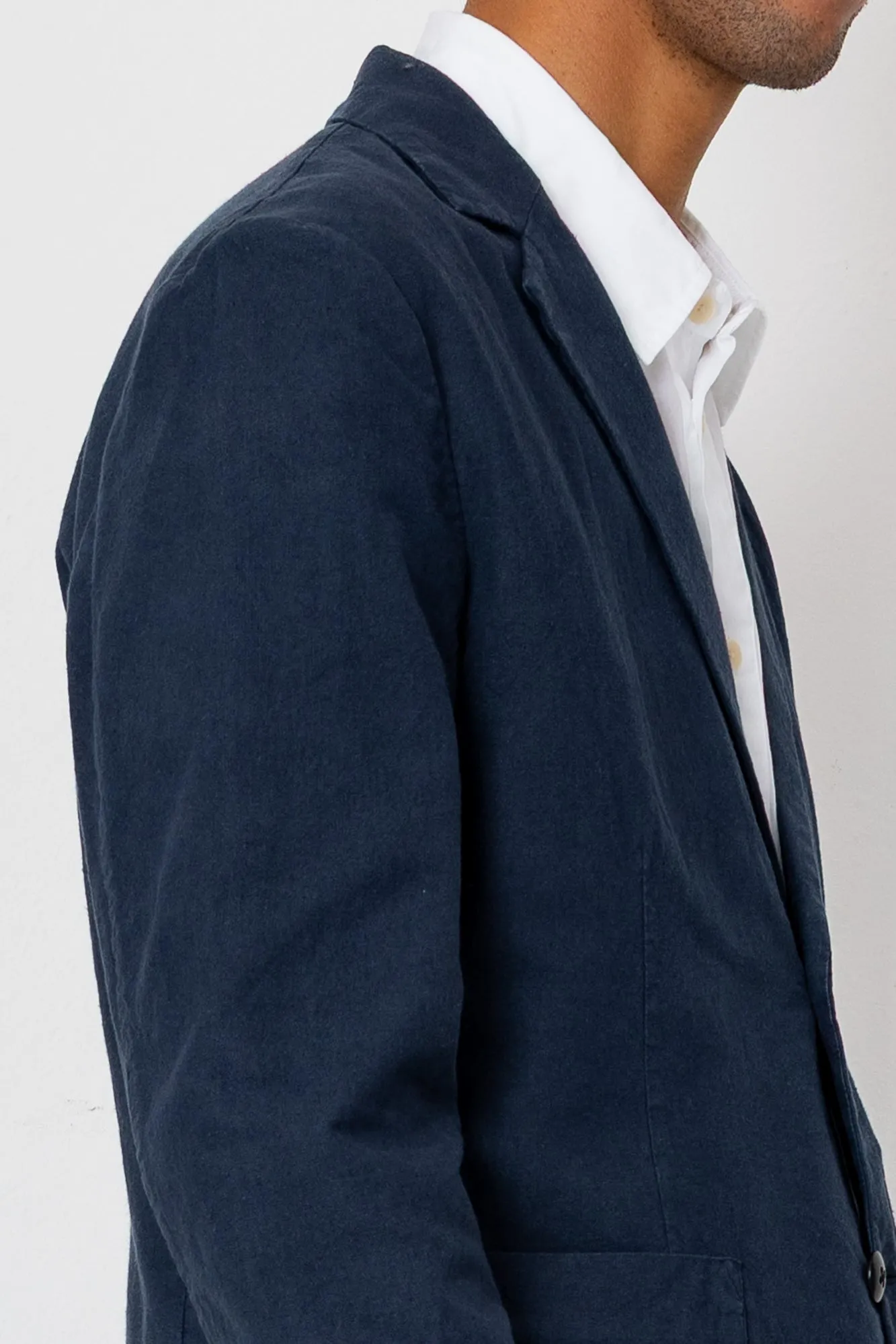 Cotton Linen Blazer - Dark Navy sold by Folk product image thumbnail 3