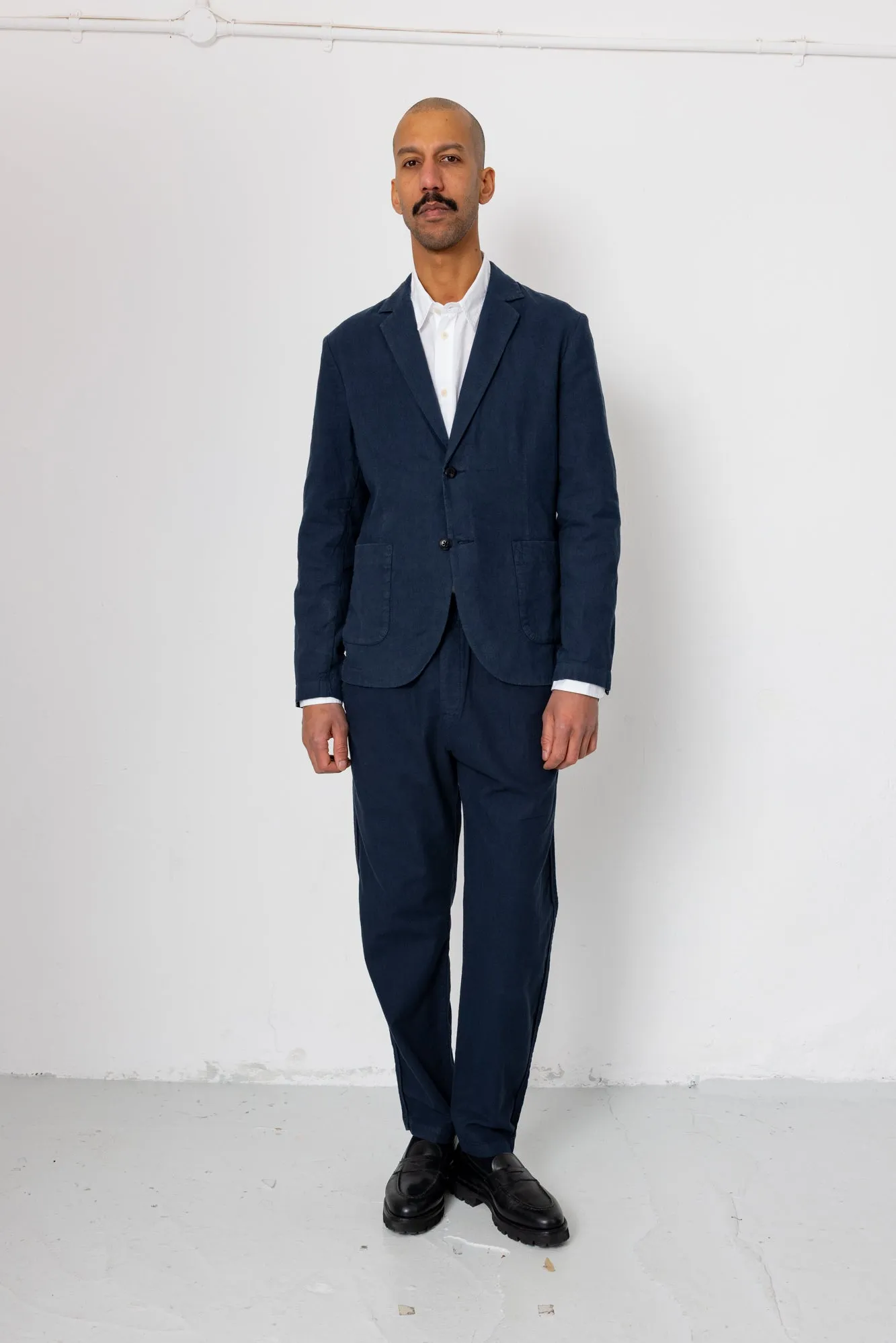 Cotton Linen Blazer - Dark Navy sold by Folk product image thumbnail 2