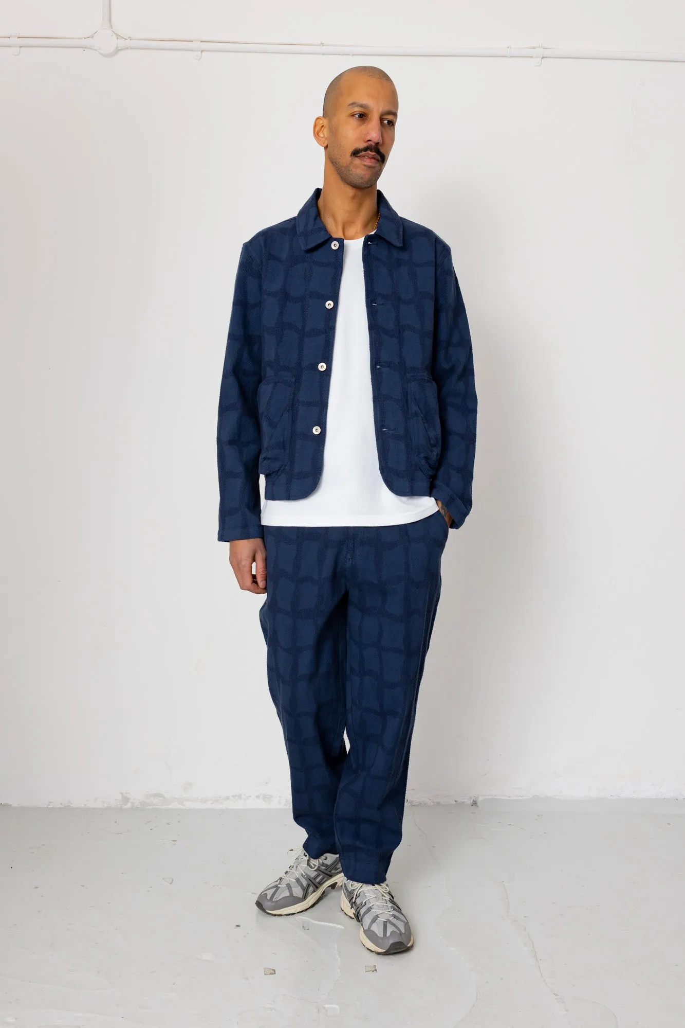 Signal Pant - Irregular Block Jacquard Navy sold by Folk product image thumbnail 5