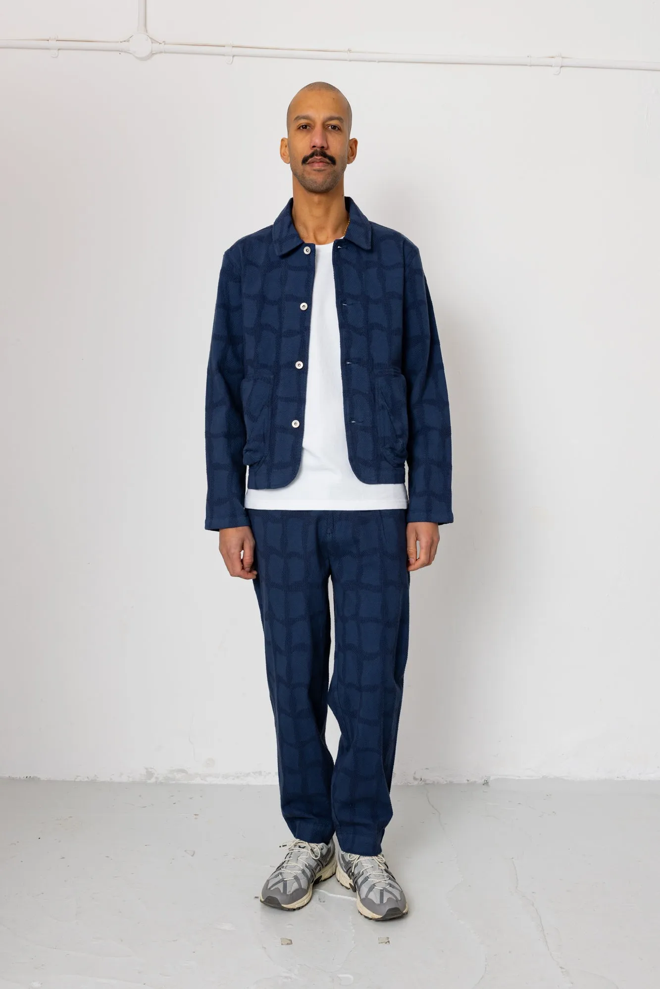 Signal Pant - Irregular Block Jacquard Navy sold by Folk product image thumbnail 2