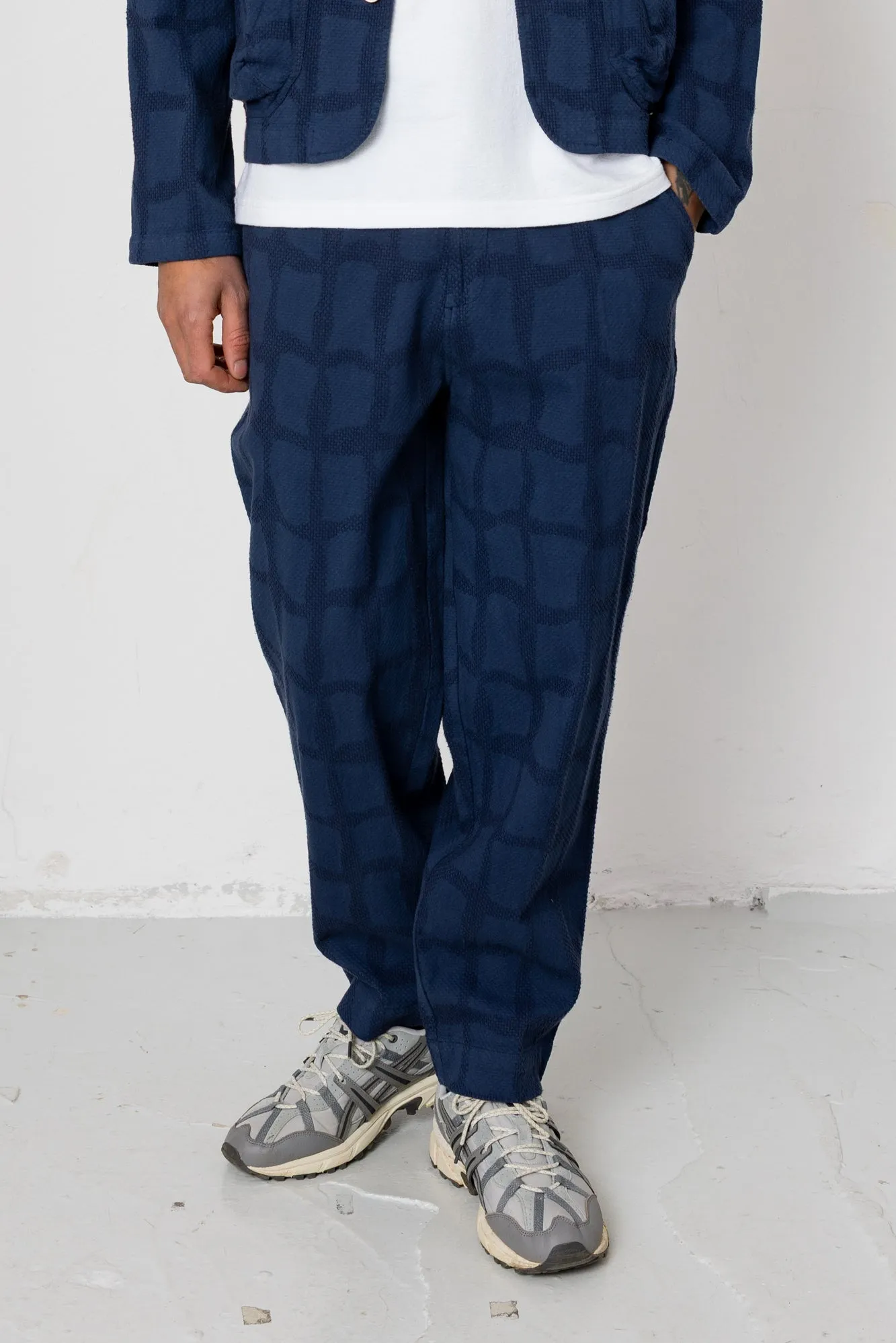 Signal Pant - Irregular Block Jacquard Navy sold by Folk product image thumbnail 3