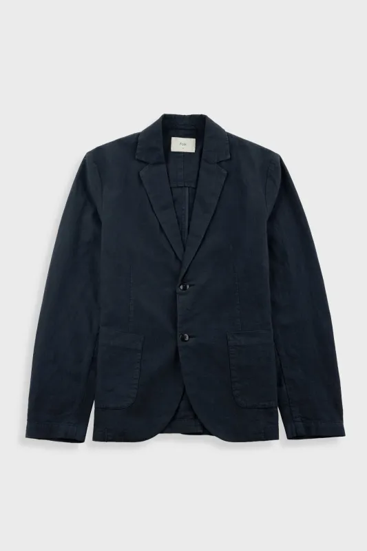 Cotton Linen Blazer - Soft Black sold by Folk