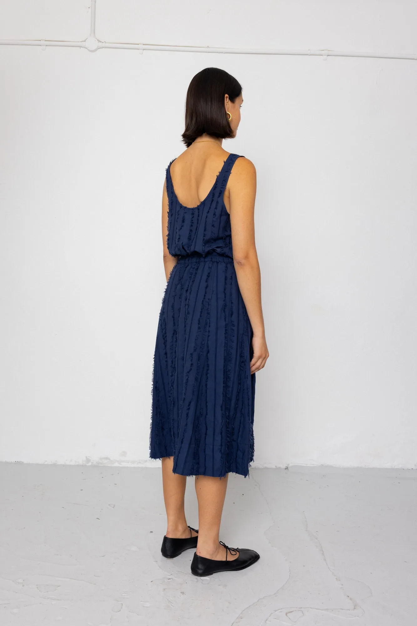 Full Seam Skirt - Dark Navy Cutwork Stripe sold by Folk product image thumbnail 5