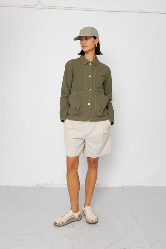 Women's Prism Jacket - Light Olive Chunky Ripstop made by Folk