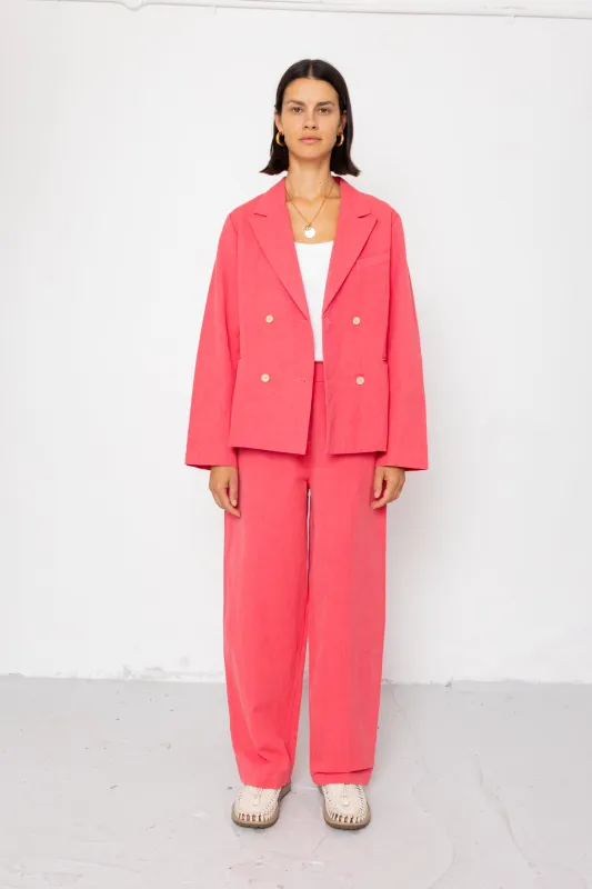 Relaxed Fit Blazer - Rose Red made by Folk
