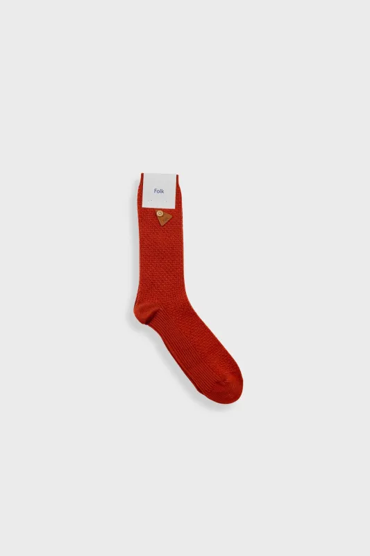 Waffle Sock - Red Oxide made by Folk