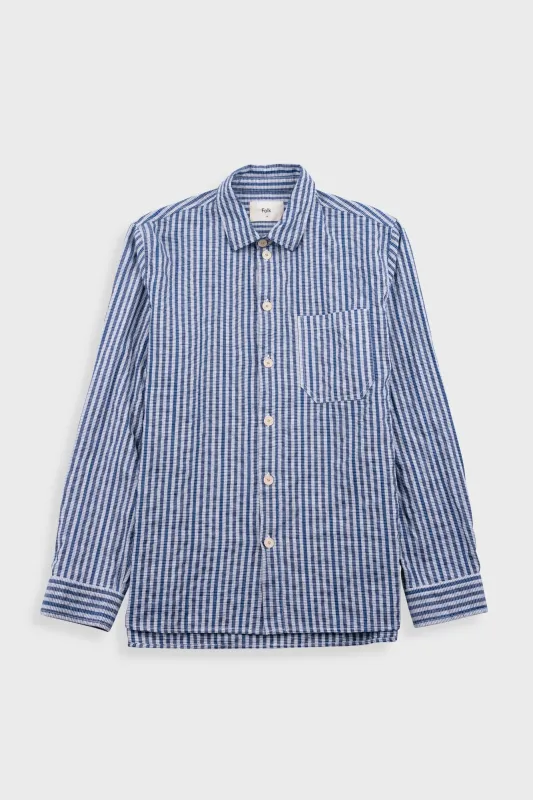Easy Fit Shirt - Indigo Crinkle Mini Check made by Folk