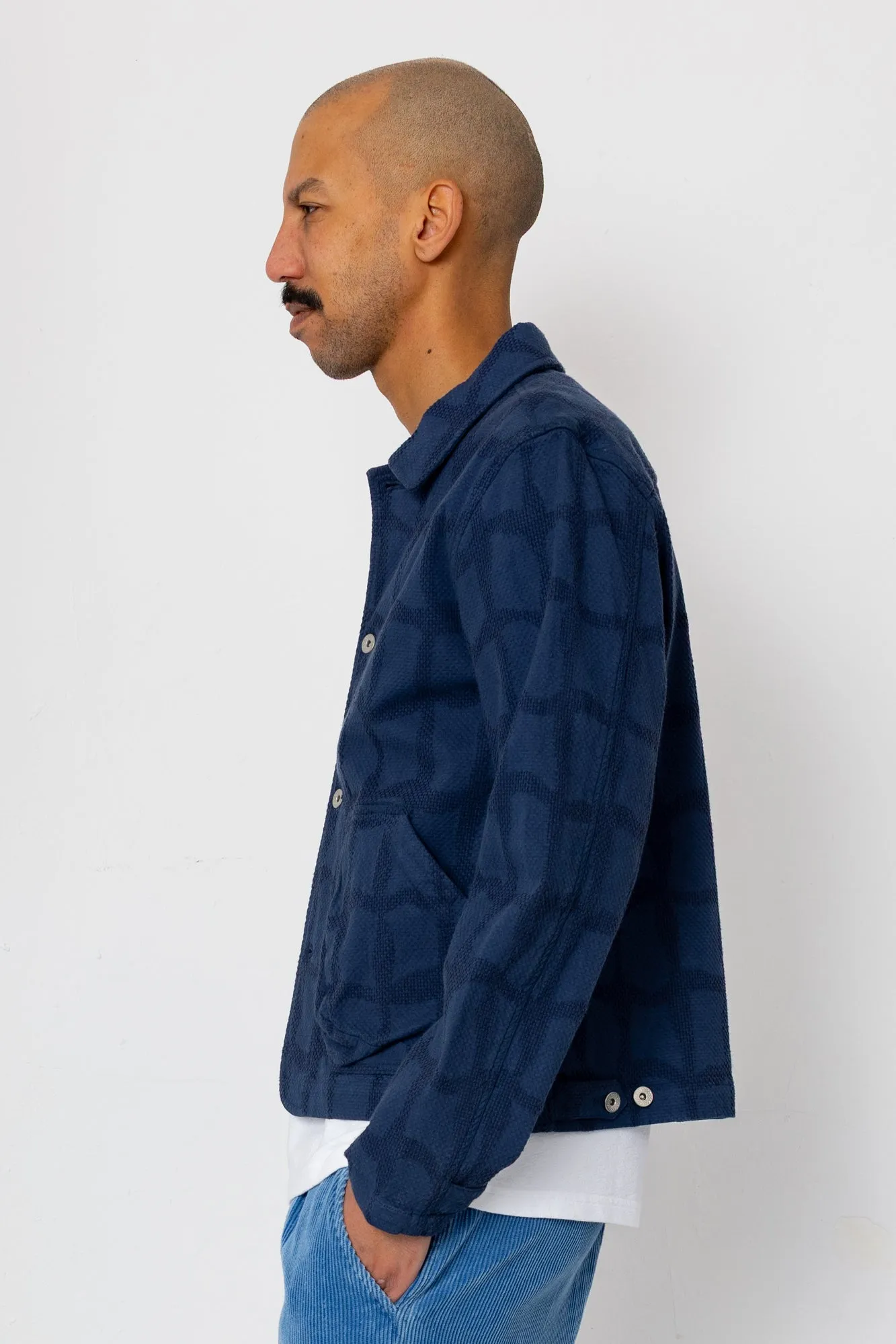 Prism Jacket - Irregular Block Jacquard Navy sold by Folk product image thumbnail 3