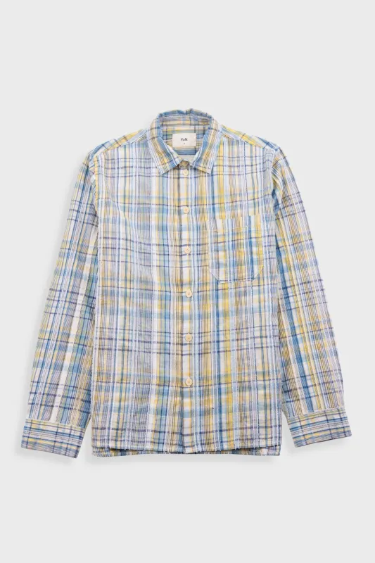 Easy Fit Shirt - Yellow Blue Cut Check sold by Folk