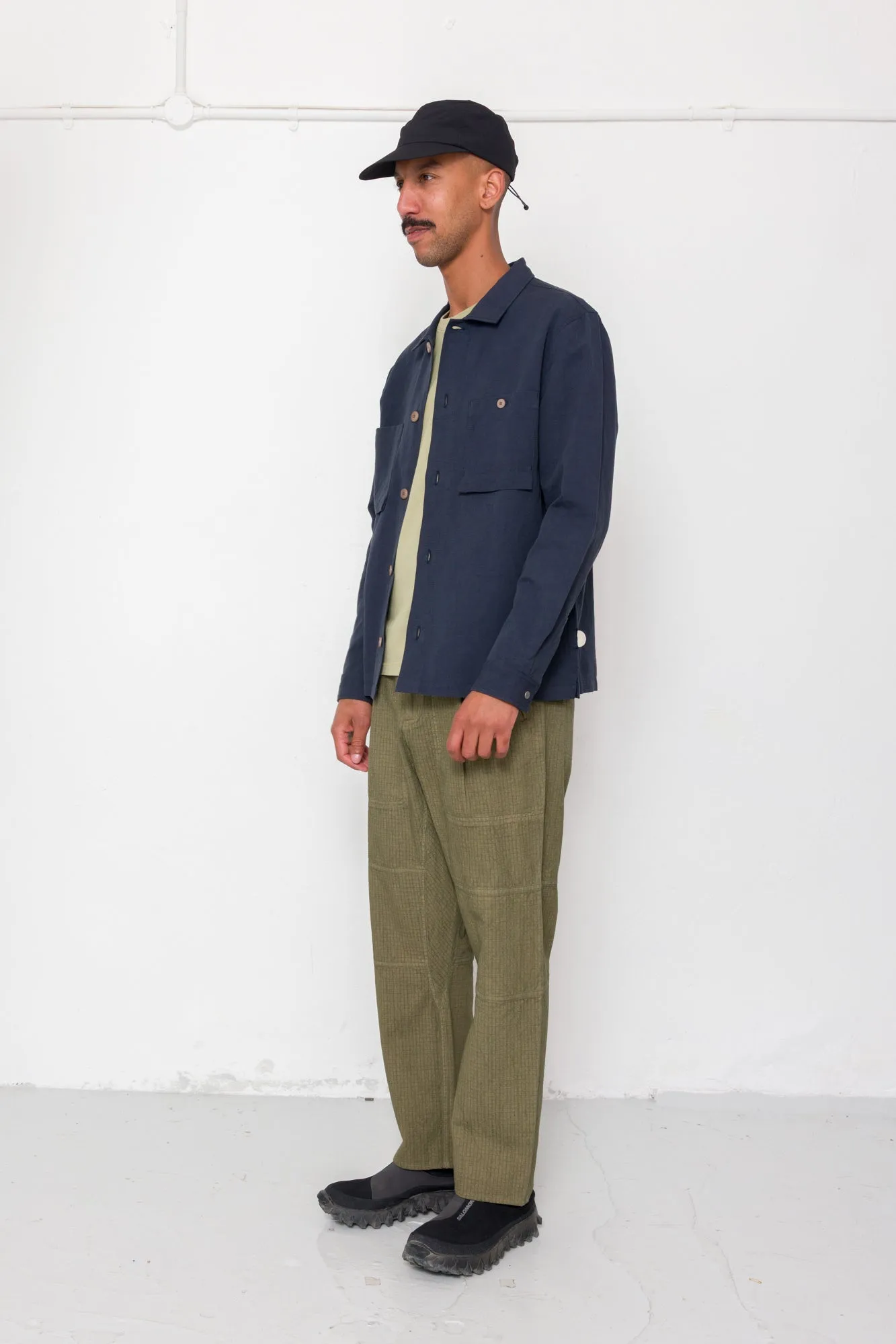 Patch Overshirt - Dark Navy Slub Linen sold by Folk product image thumbnail 3