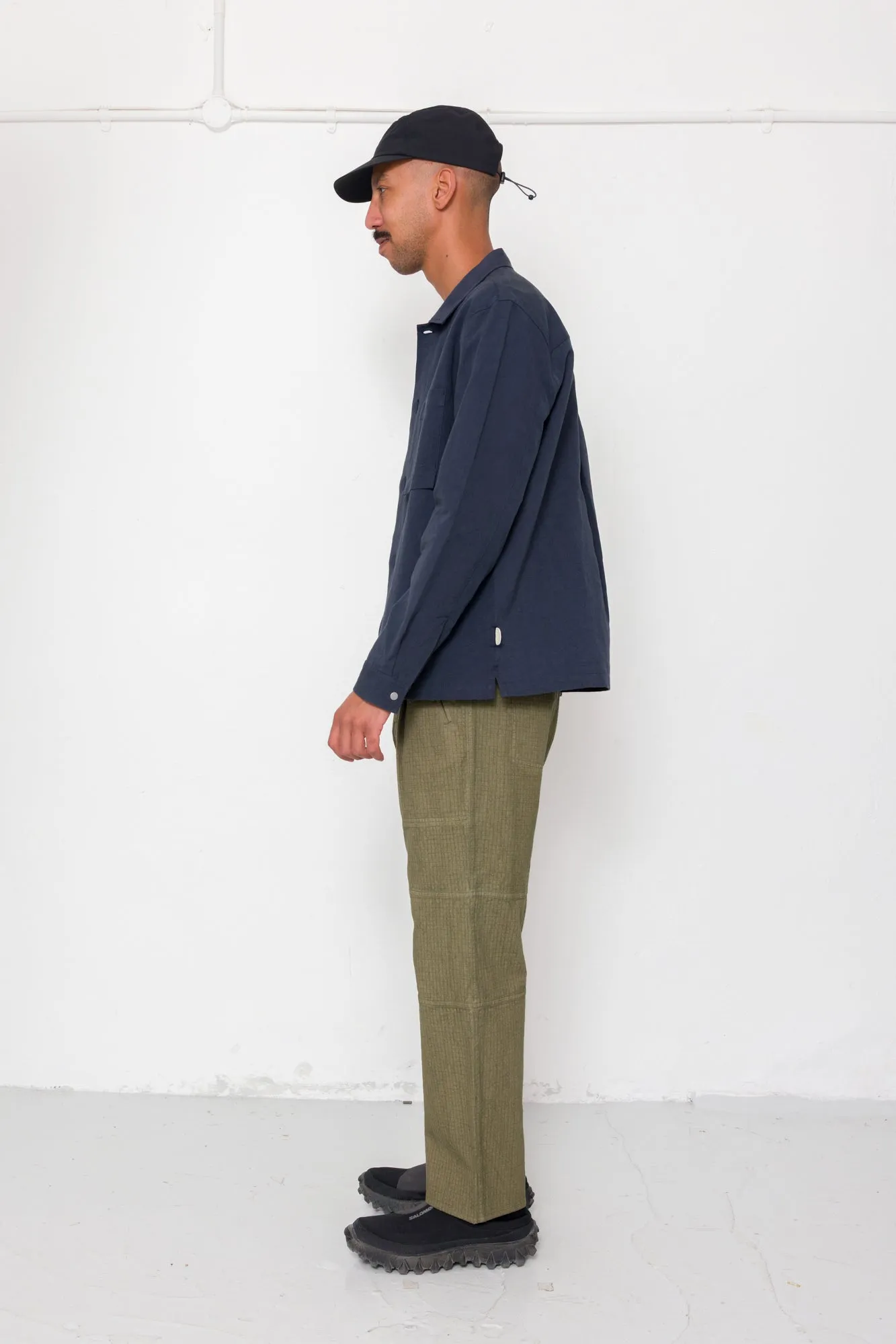 Patch Overshirt - Dark Navy Slub Linen sold by Folk product image thumbnail 4