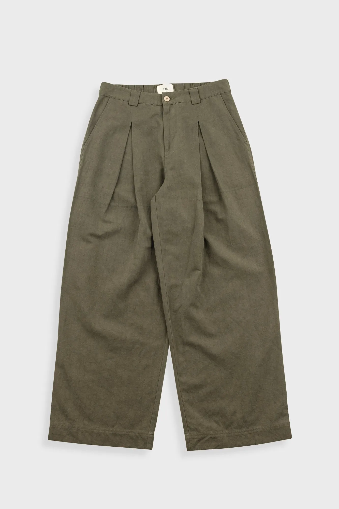 Easy Fit Trouser - Dark Olive Slub Linen sold by Folk