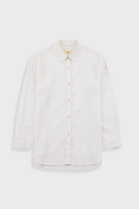 Boyfriend Shirt - White Seersucker made by Folk