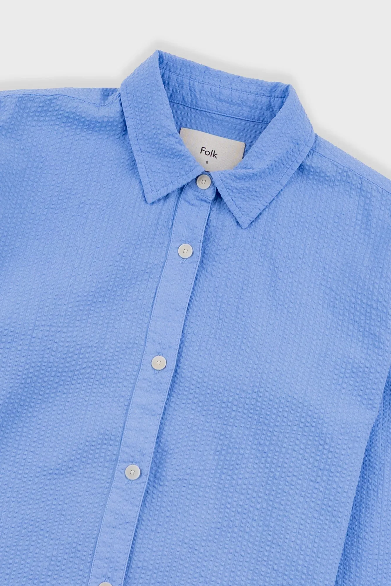 Boyfriend Shirt - Sky Blue Seersucker sold by Folk product image thumbnail 3