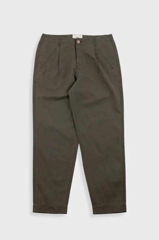Assembly Pant - Dark Olive Slub Linen made by Folk