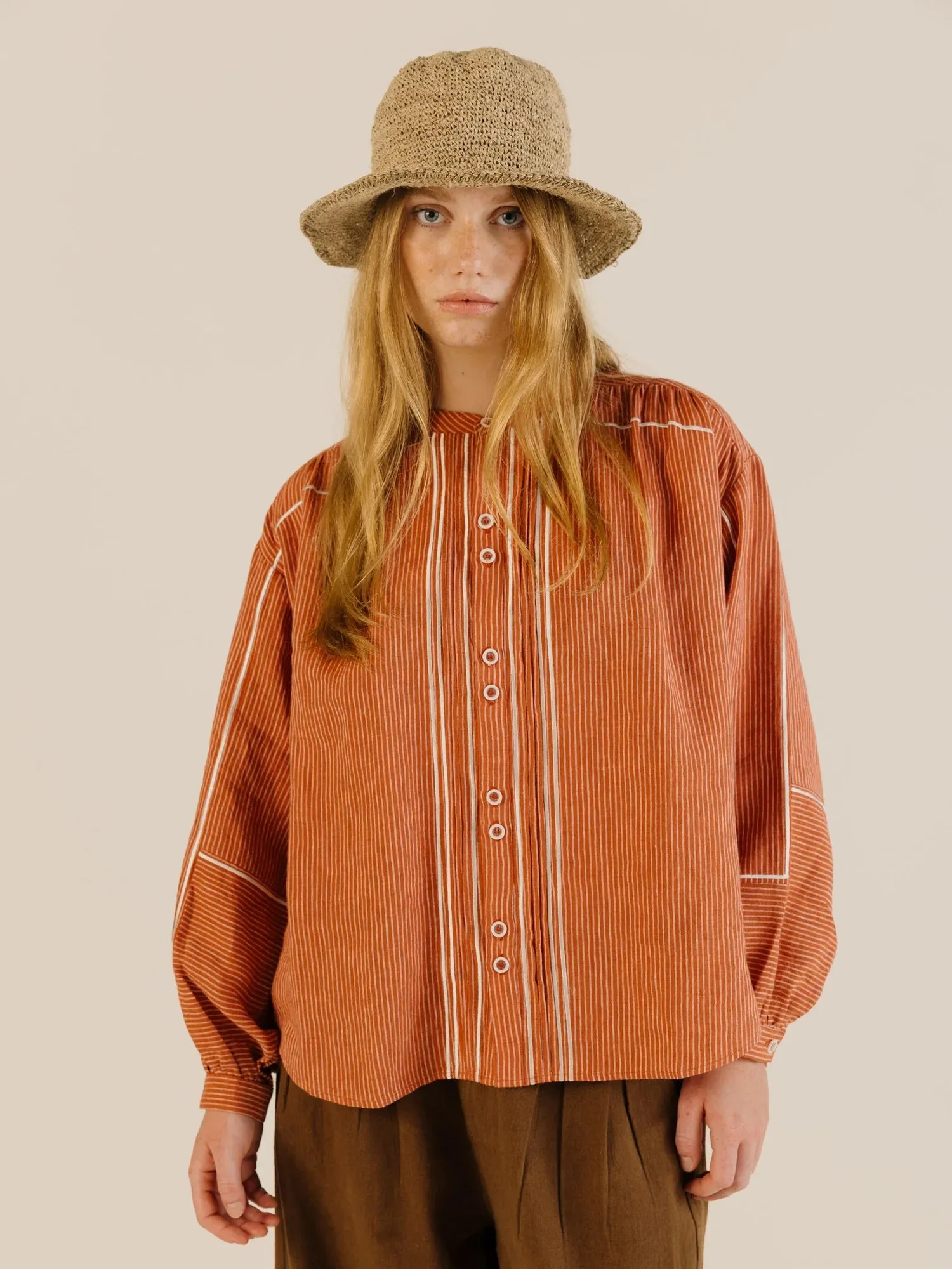 Sideline | Willow Shirt - Brick sold by Folk