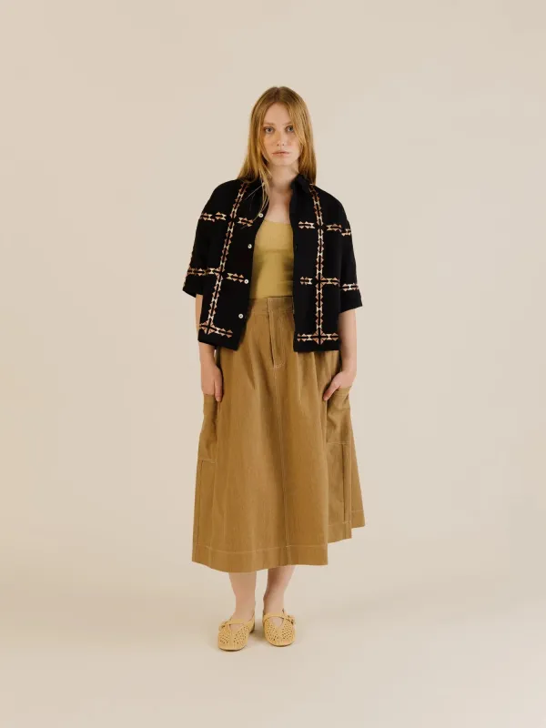 Sideline | Polly Shirt - Oat Embroidered made by Folk