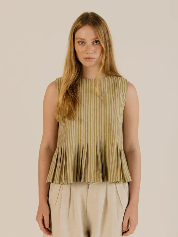 Sideline | Minnie Top - Ochre Stripe made by Folk