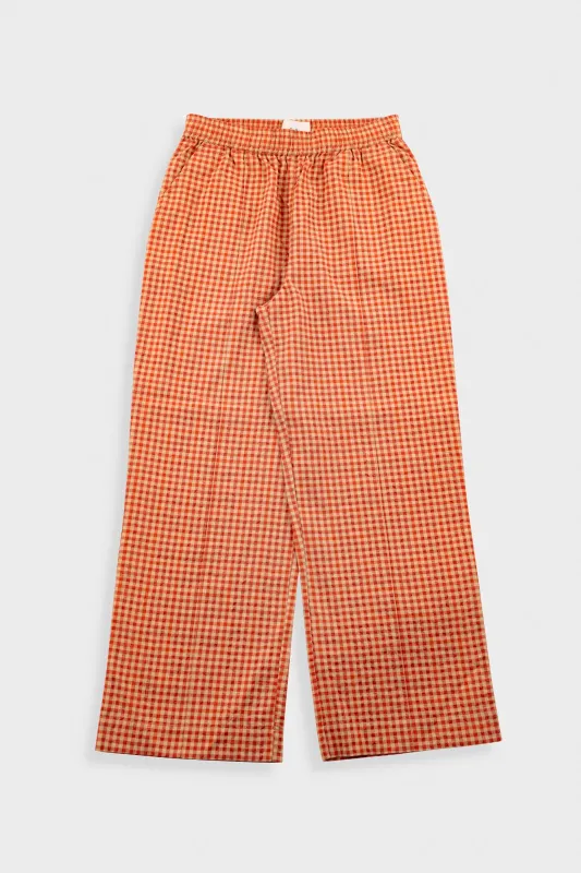 Wide Fit Trousers - Red Oxide Textured Check made by Folk