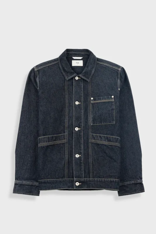 Meyer Jacket - Black Washed Denim made by Folk