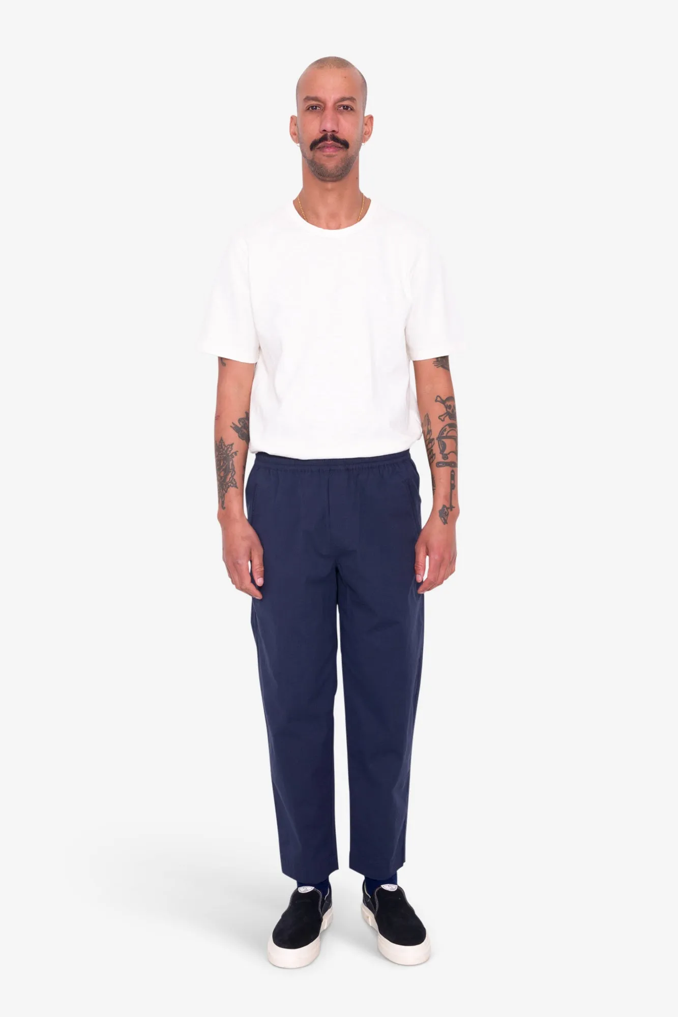 Drawcord Assembly Pant - Navy Seersucker sold by Folk product image thumbnail 2