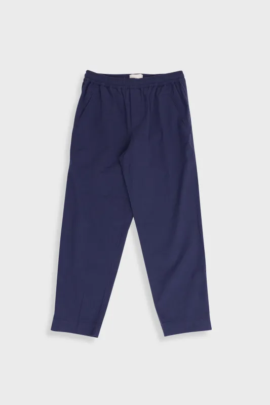 Drawcord Assembly Pant - Navy Seersucker made by Folk