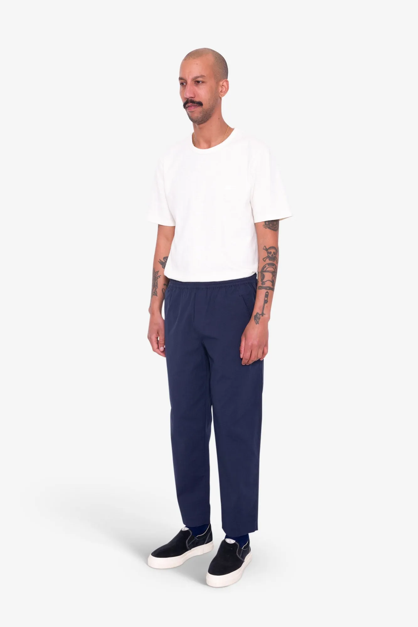 Drawcord Assembly Pant - Navy Seersucker sold by Folk product image thumbnail 3