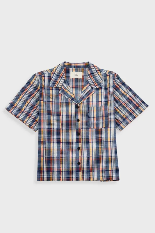Short Sleeve Soft Collar Shirt - Multi Colour Printed Check made by Folk