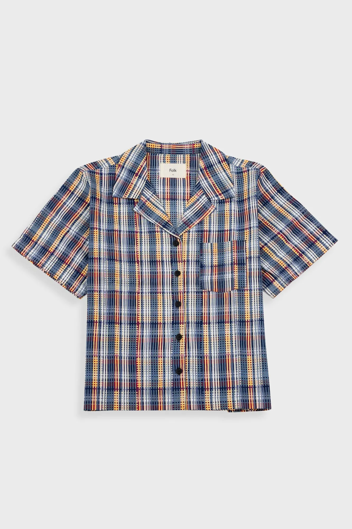 Short Sleeve Soft Collar Shirt - Multi Colour Printed Check sold by Folk