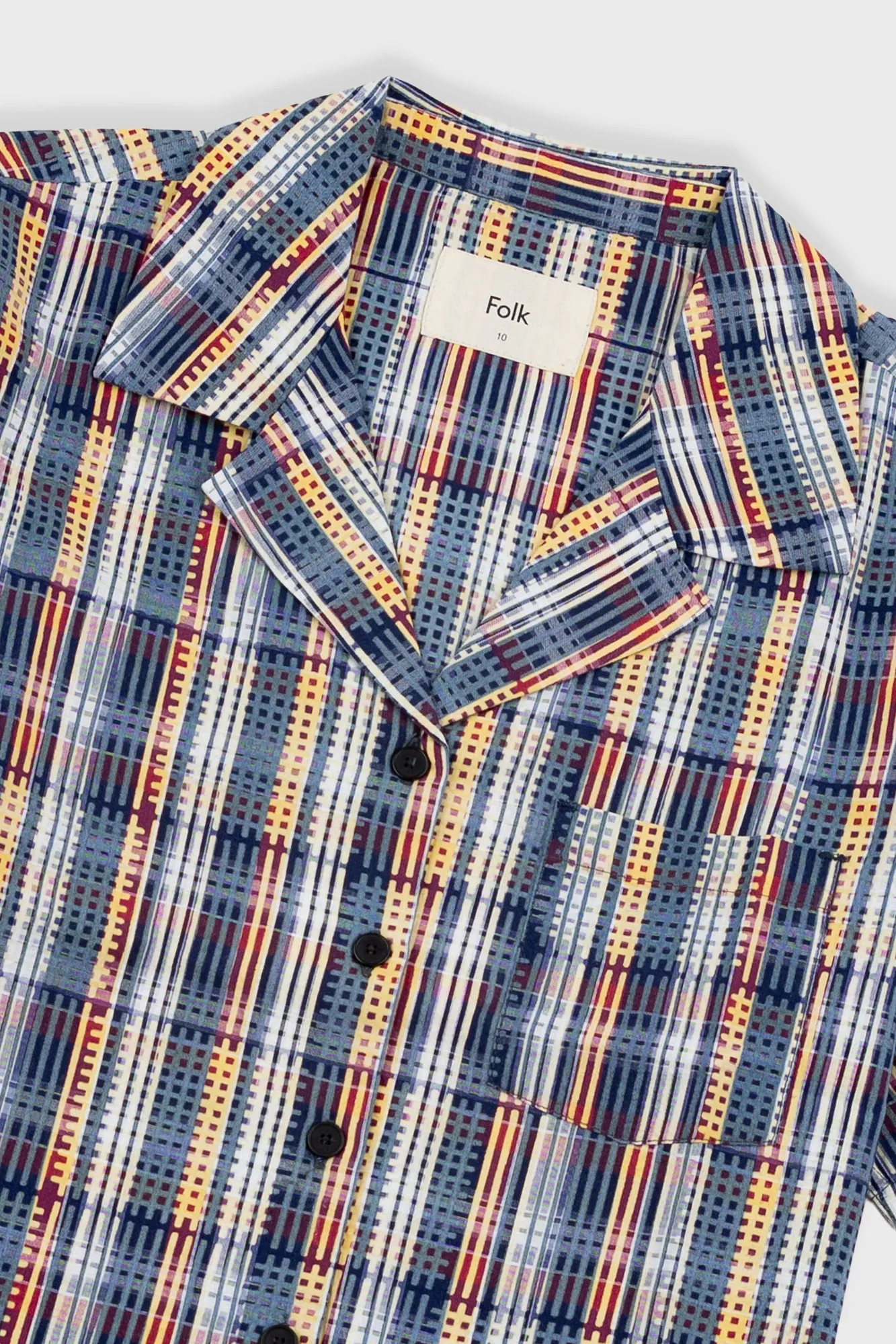 Short Sleeve Soft Collar Shirt - Multi Colour Printed Check sold by Folk product image thumbnail 2