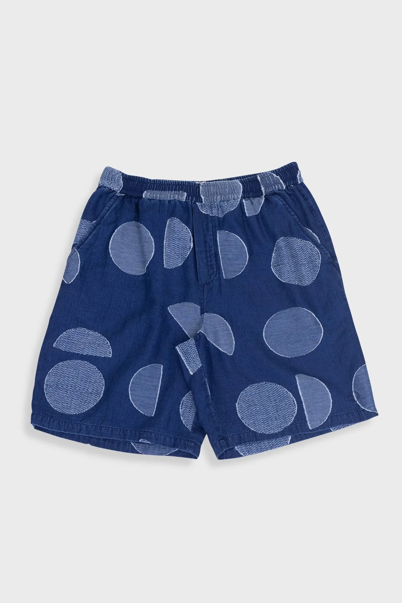 Relaxed Short - Indigo Circle Jacquard sold by Folk