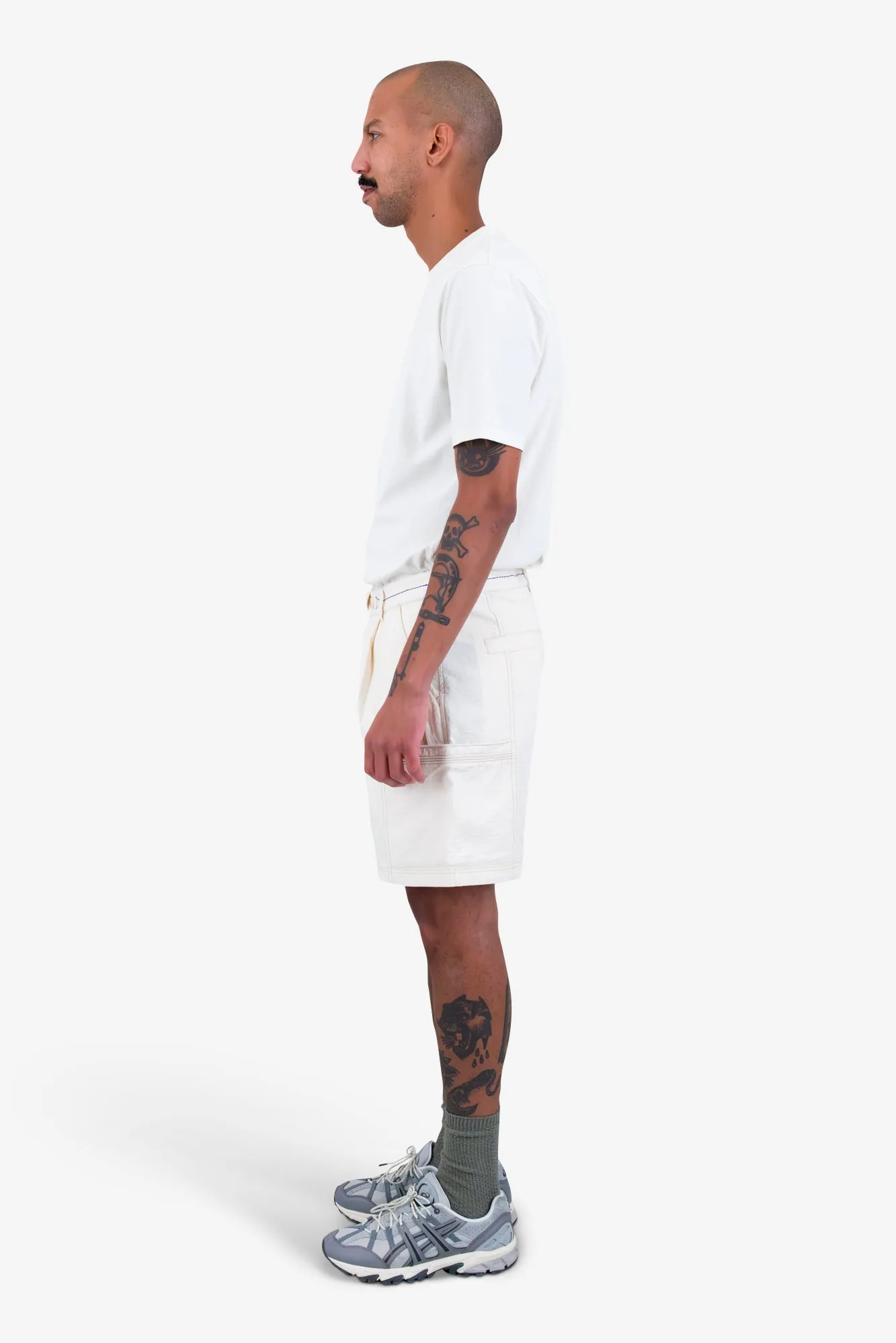 Lunar Shorts - Ecru Crinkle Canvas sold by Folk product image thumbnail 4