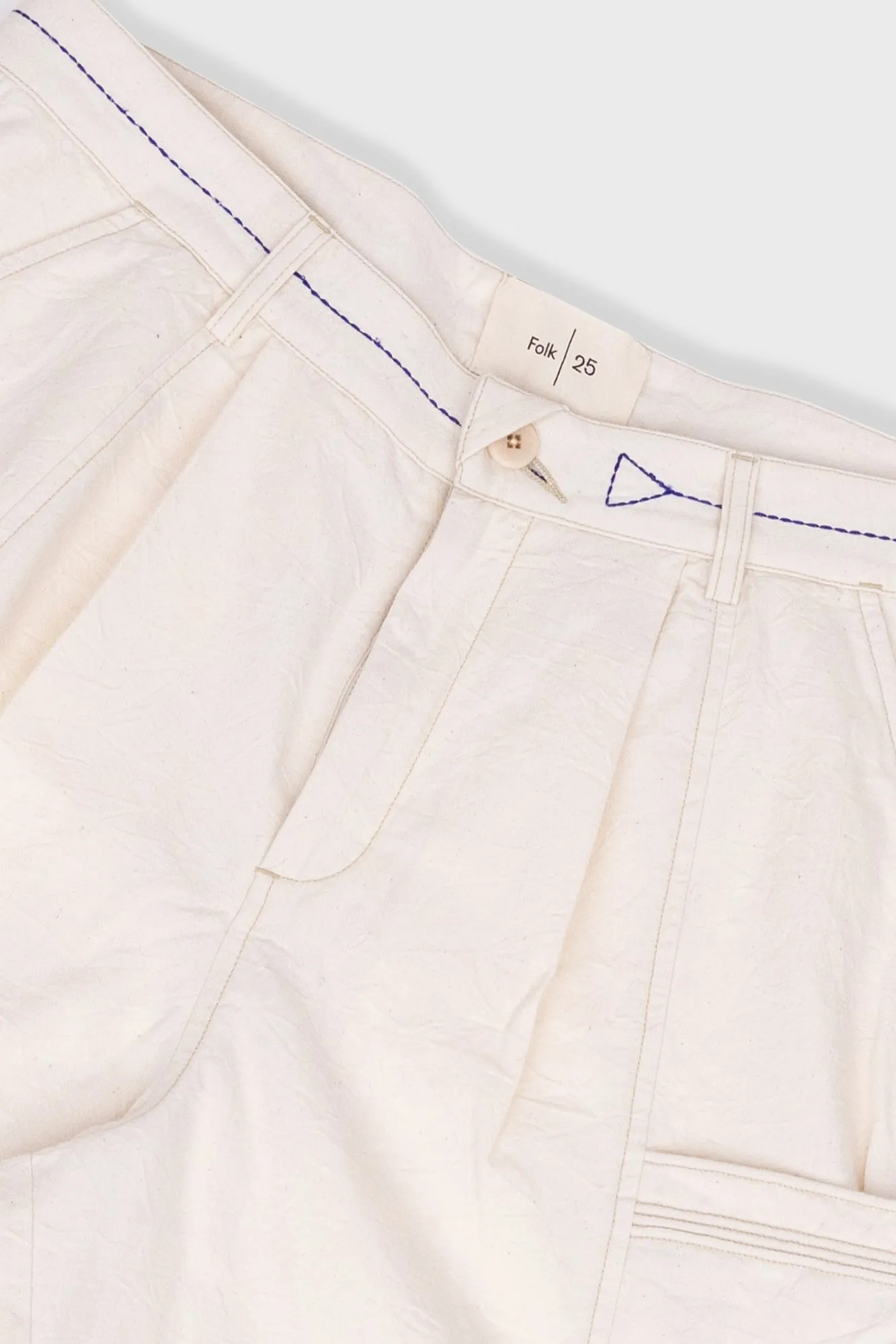 Lunar Shorts - Ecru Crinkle Canvas sold by Folk product image thumbnail 5