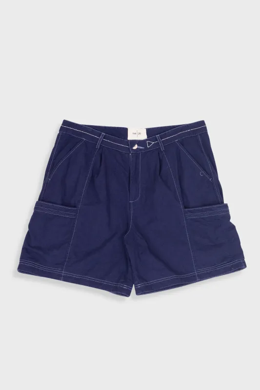 Lunar Shorts - Ink Blue Crinkle Canvas made by Folk