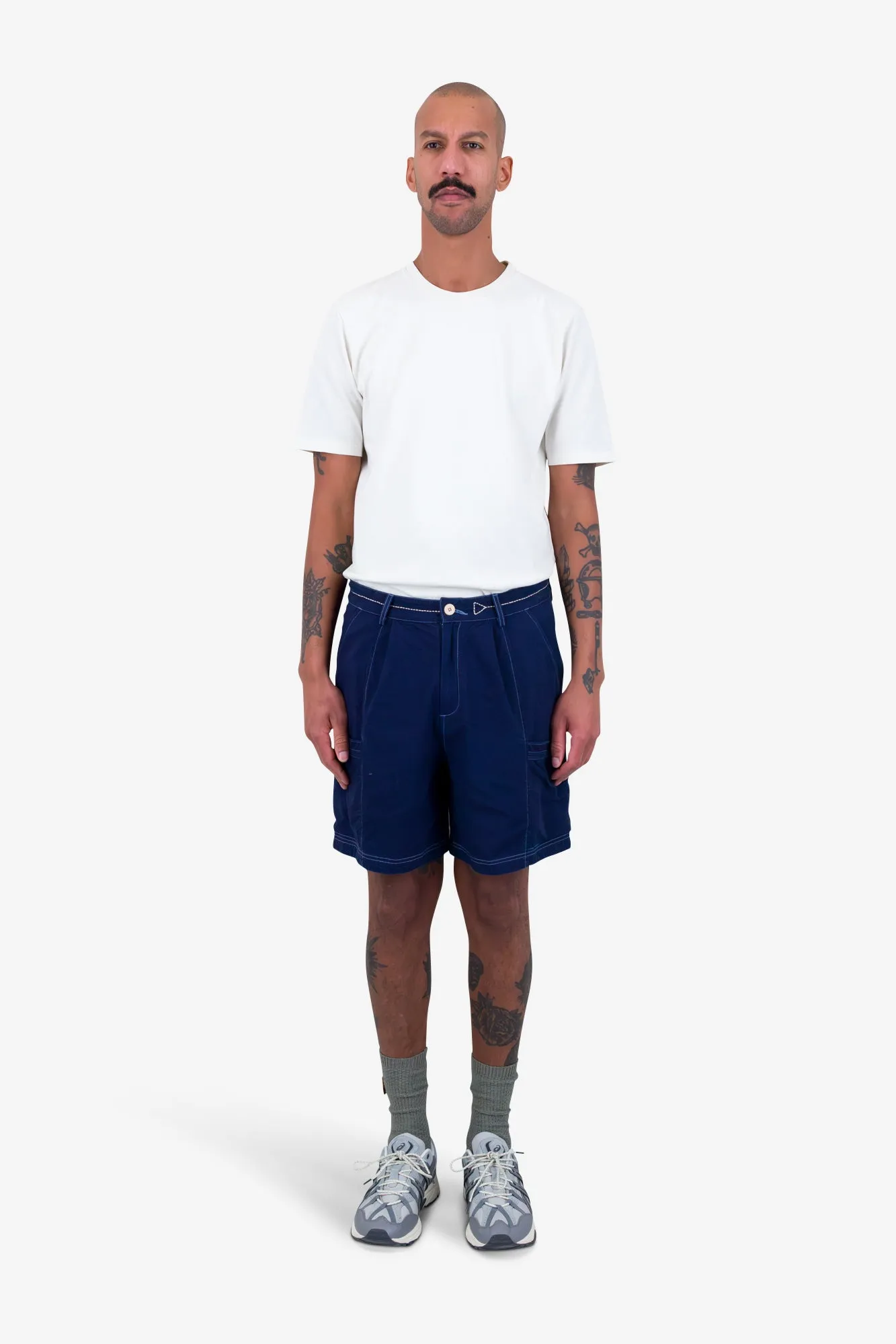 Lunar Shorts - Ink Blue Crinkle Canvas sold by Folk product image thumbnail 2