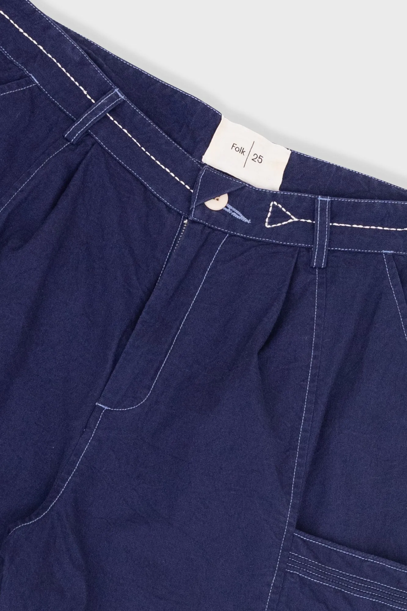 Lunar Shorts - Ink Blue Crinkle Canvas sold by Folk product image thumbnail 5