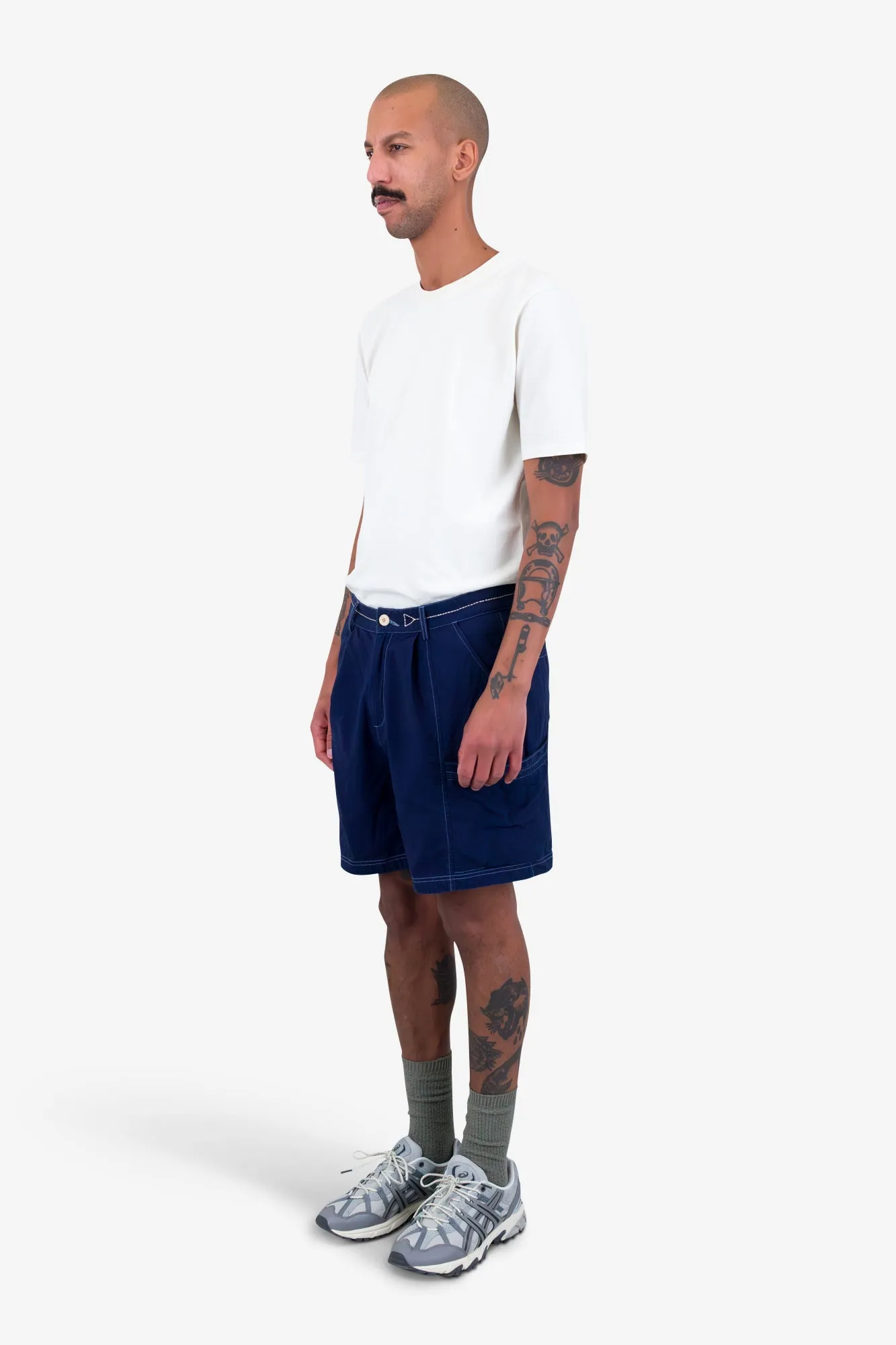 Lunar Shorts - Ink Blue Crinkle Canvas sold by Folk product image thumbnail 3