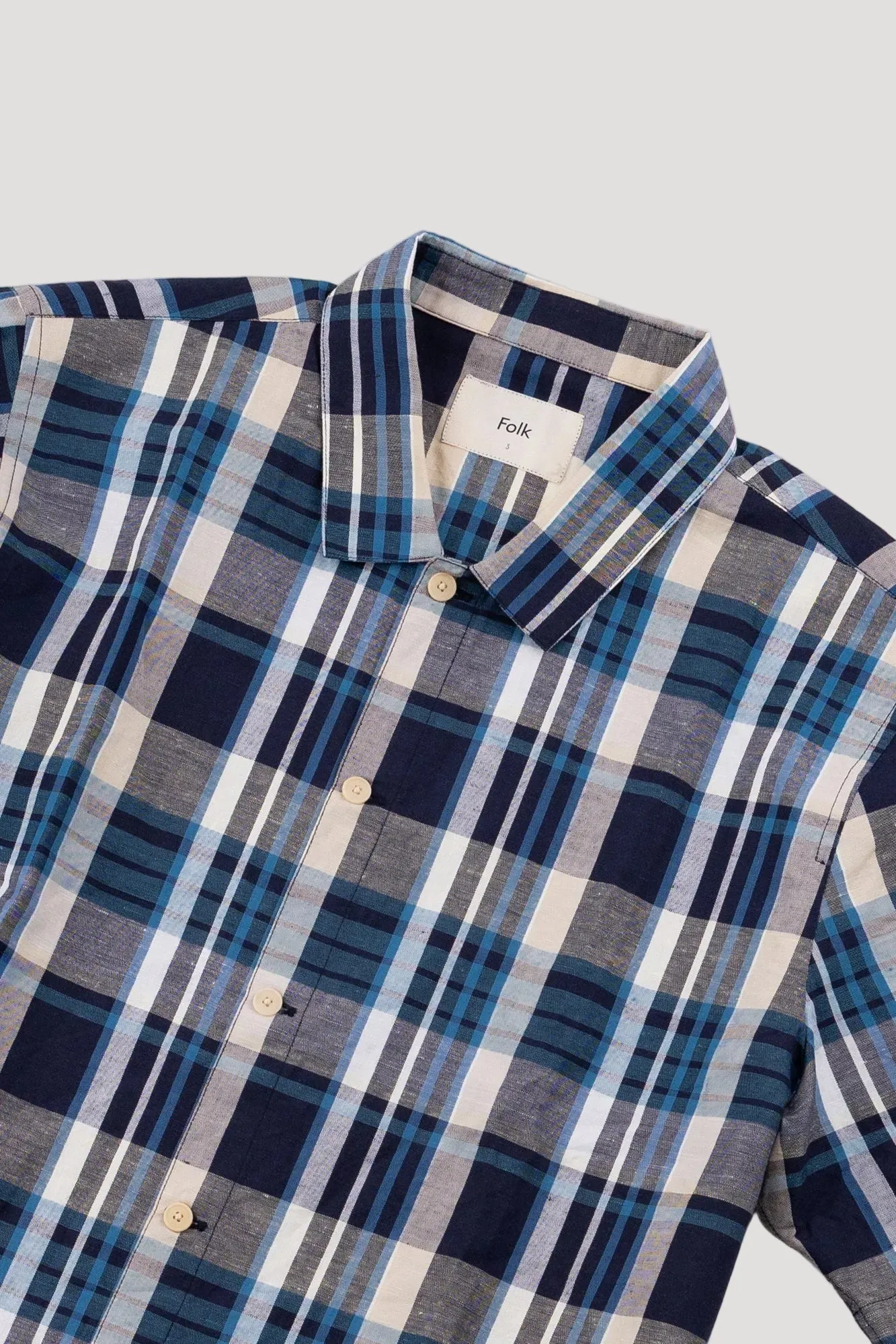 Gabe Shirt - Yellow Cyan Check sold by Folk product image thumbnail 2