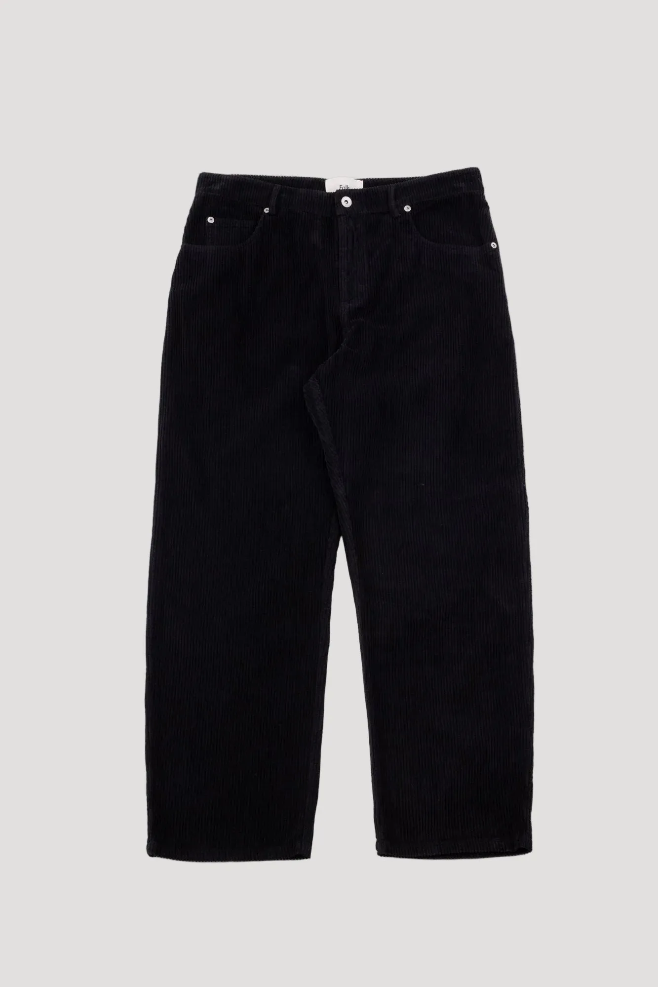 Barrel Leg Trouser - Black Heavy Cord sold by Folk