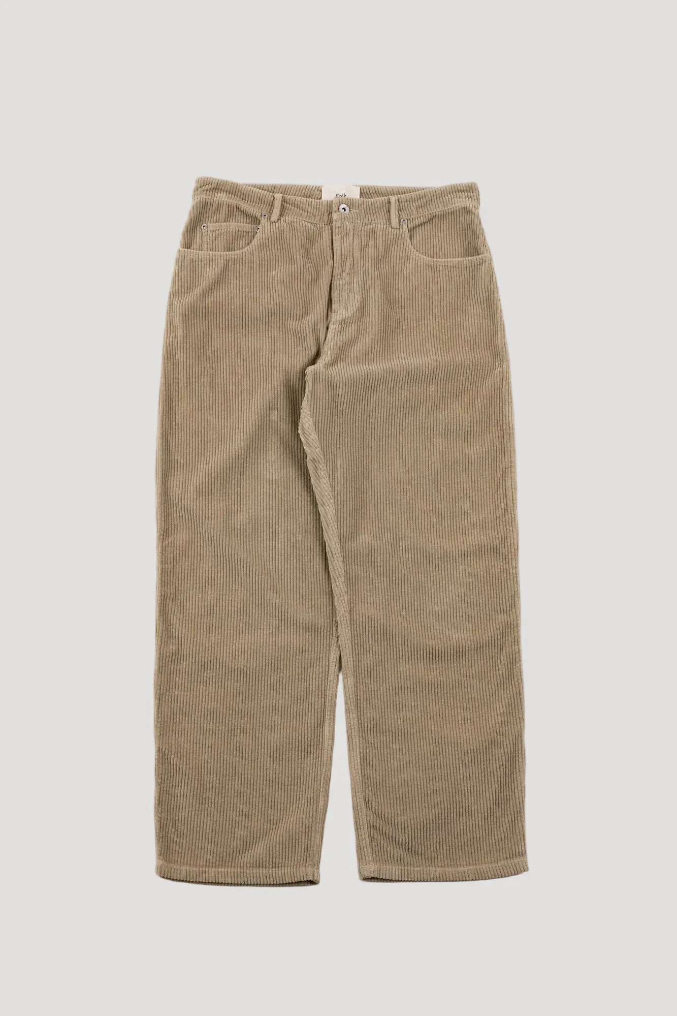 Barrel Leg Trouser - Stone Heavy Cord sold by Folk