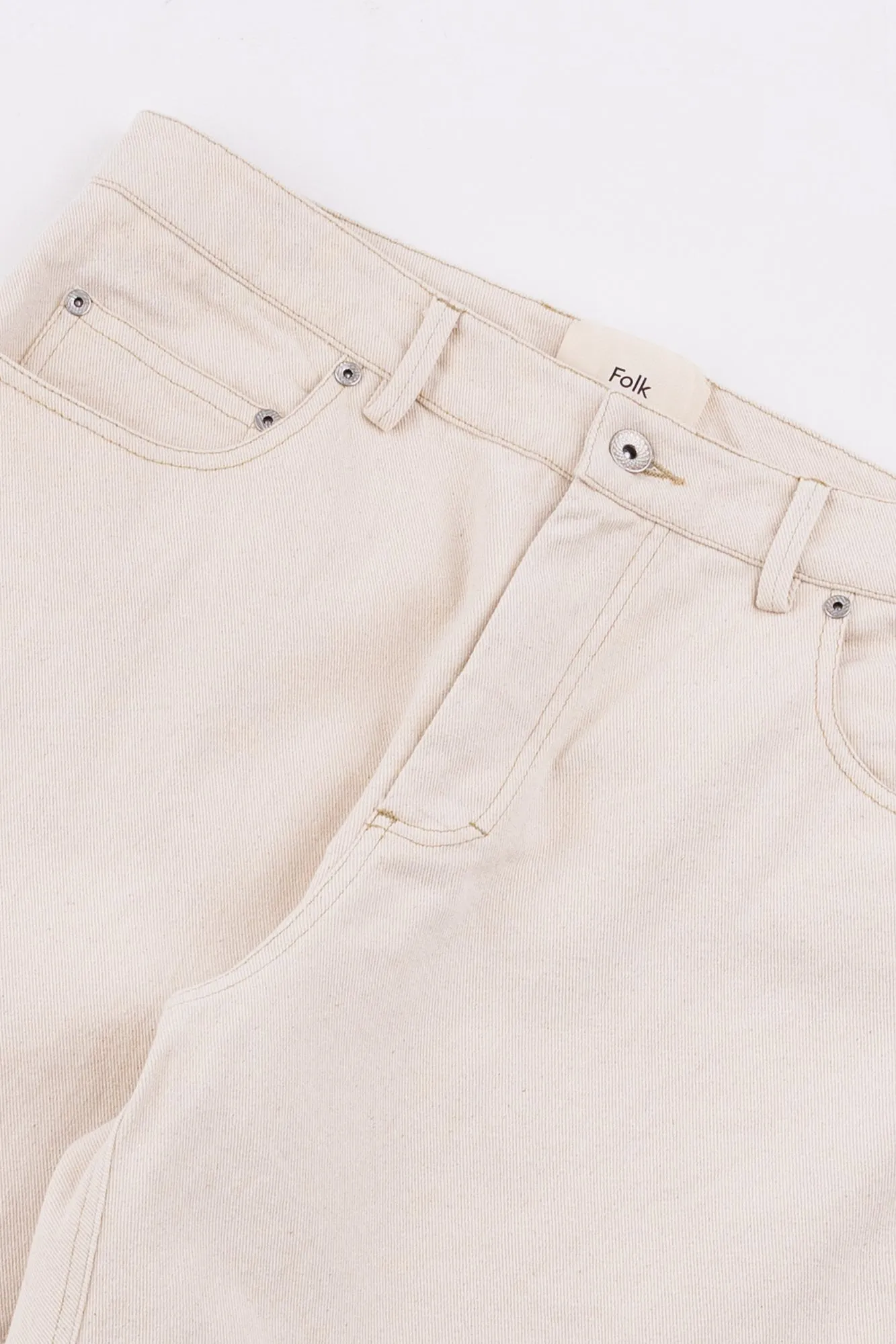 Barrel Leg Trouser - Ecru Twill sold by Folk product image thumbnail 2