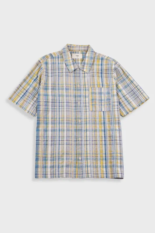 Gabe Shirt - Yellow Blue Cut Check made by Folk