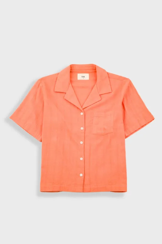Short Sleeve Soft Collar Shirt - Coral Double Layer Voile made by Folk