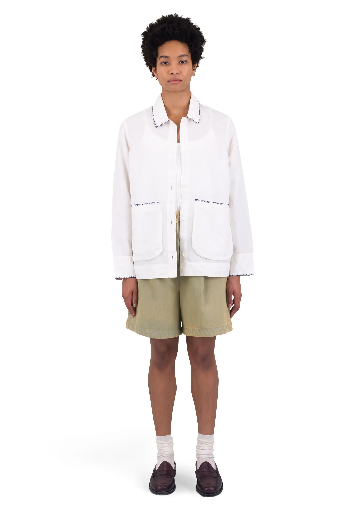 Pleated Shirt - White sold by Folk product image thumbnail 2