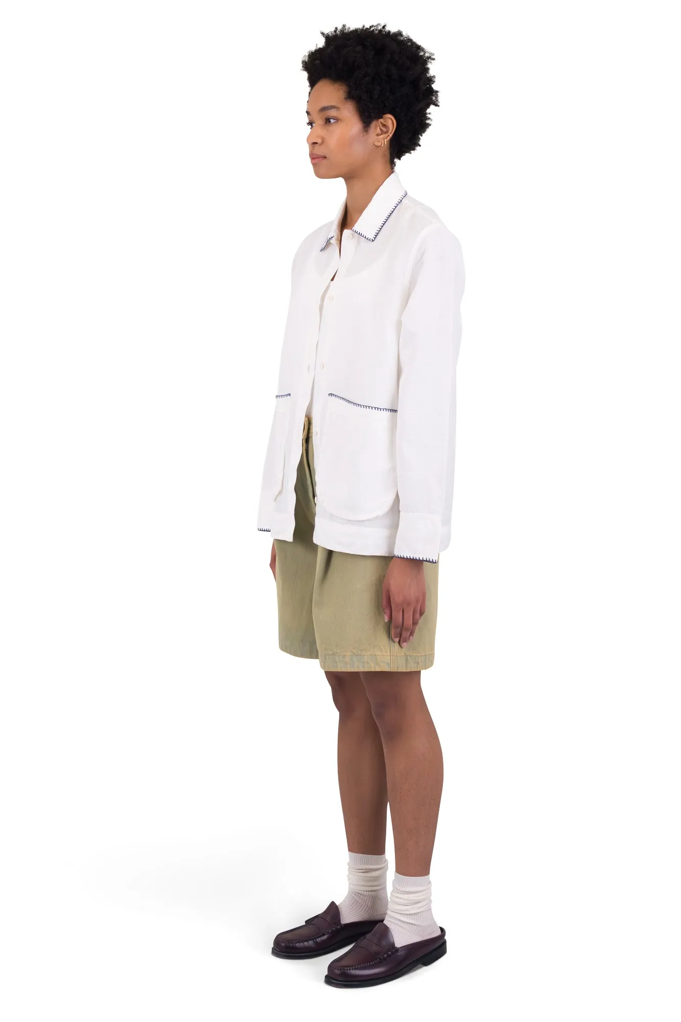 Pleated Shirt - White sold by Folk product image thumbnail 3