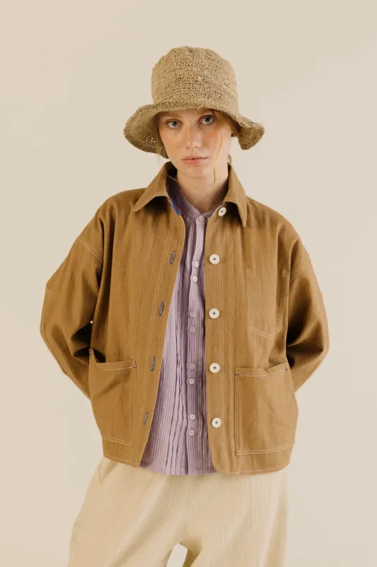 Sideline | Josie Jacket - Toffee Denim made by Folk