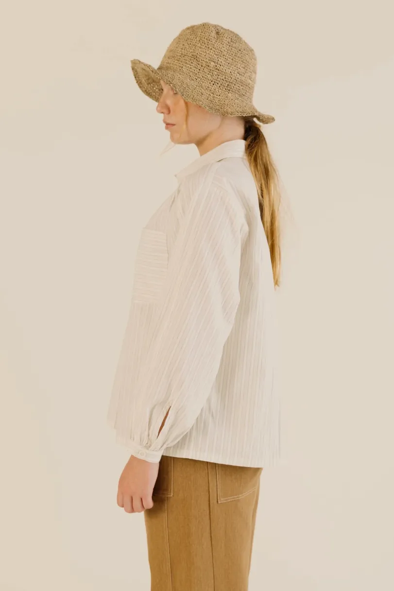 Sideline | Amelie Shirt - Soft Yellow Stripe sold by Folk product image thumbnail 4