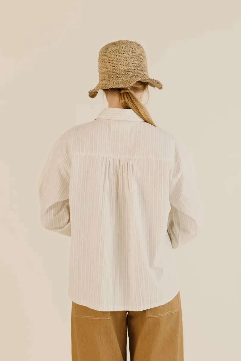 Sideline | Amelie Shirt - Soft Yellow Stripe sold by Folk product image thumbnail 5