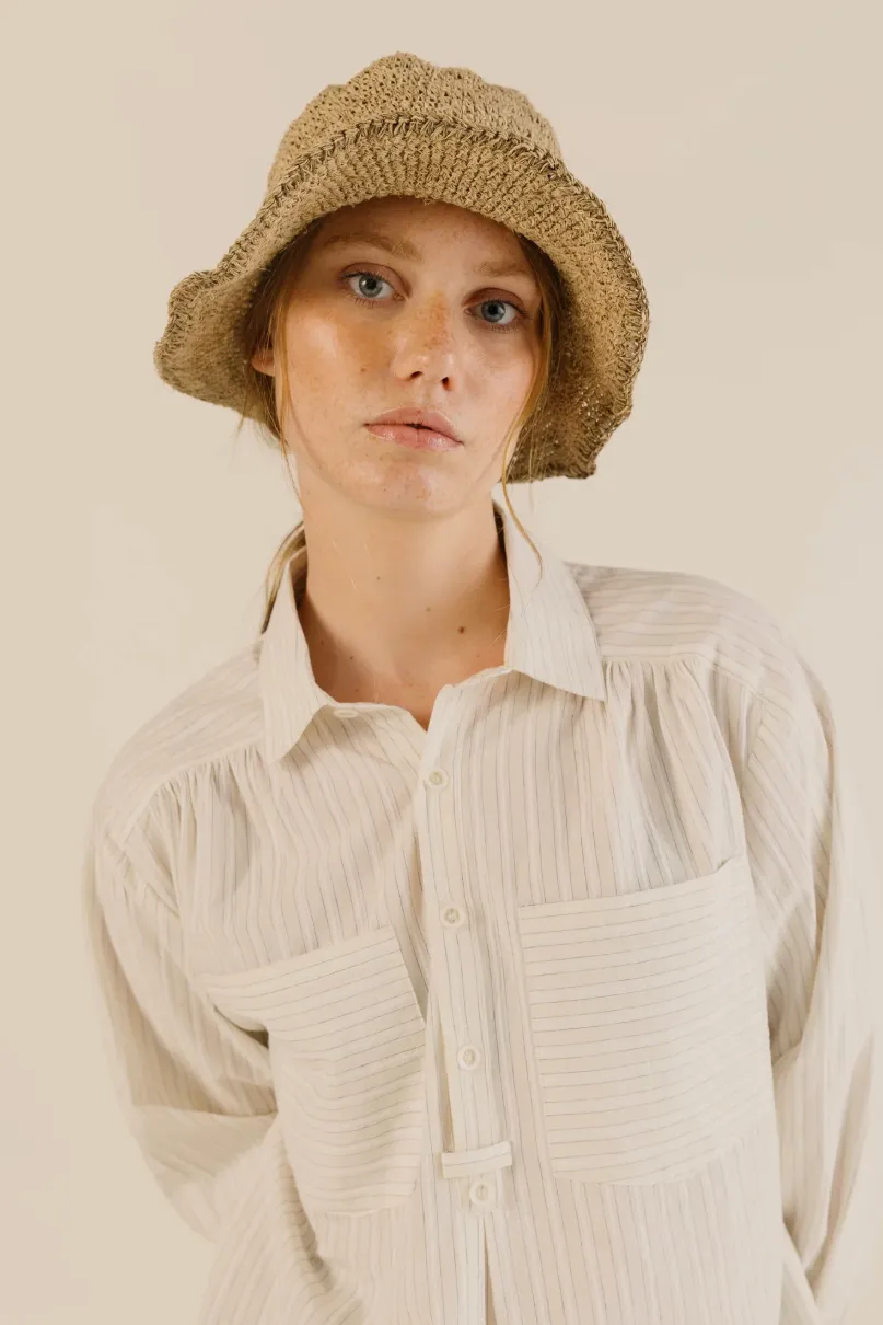 Sideline | Amelie Shirt - Soft Yellow Stripe sold by Folk product image thumbnail 3